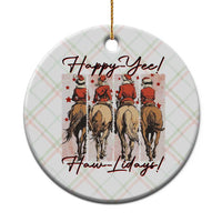 Happy Yee Haw Lidays Ceramic Ornament Western Christmas Horse Rider Cowgirl Gift - Wonder Print Shop