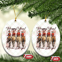 Happy Yee Haw Lidays Ceramic Ornament Western Christmas Horse Rider Cowgirl Gift - Wonder Print Shop