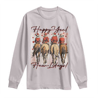 Happy Yee Haw Lidays Long Sleeve Shirt Western Christmas Horse Rider Cowgirl Gift - Wonder Print Shop