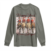 Happy Yee Haw Lidays Long Sleeve Shirt Western Christmas Horse Rider Cowgirl Gift - Wonder Print Shop