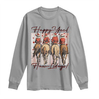 Happy Yee Haw Lidays Long Sleeve Shirt Western Christmas Horse Rider Cowgirl Gift - Wonder Print Shop