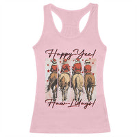 Happy Yee Haw Lidays Racerback Tank Top Western Christmas Horse Rider Cowgirl Gift - Wonder Print Shop