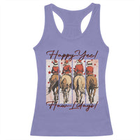 Happy Yee Haw Lidays Racerback Tank Top Western Christmas Horse Rider Cowgirl Gift - Wonder Print Shop