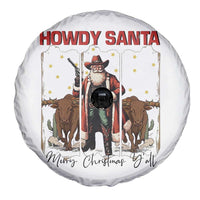 Howdy Santa Merry Christmas Y'all Spare Tire Cover Funny Western Bull Riding - Wonder Print Shop