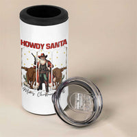 Howdy Santa Merry Christmas Y'all 4 in 1 Can Cooler Tumbler Funny Western Bull Riding - Wonder Print Shop