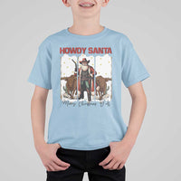Howdy Santa Merry Christmas Y'all T Shirt For Kid Funny Western Bull Riding - Wonder Print Shop