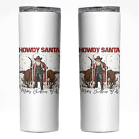 Howdy Santa Merry Christmas Y'all Skinny Tumbler Funny Western Bull Riding - Wonder Print Shop