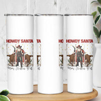 Howdy Santa Merry Christmas Y'all Skinny Tumbler Funny Western Bull Riding - Wonder Print Shop