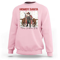 Howdy Santa Merry Christmas Y'all Sweatshirt Funny Western Bull Riding - Wonder Print Shop