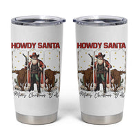 Howdy Santa Merry Christmas Y'all Tumbler Cup Funny Western Bull Riding - Wonder Print Shop