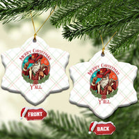 Howdy Santa Merry Christmas Y'all Ceramic Ornament Funny Western Holiday Gift - Wonder Print Shop