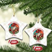 Howdy Santa Merry Christmas Y'all Ceramic Ornament Funny Western Holiday Gift - Wonder Print Shop