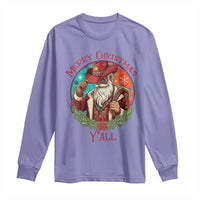 Howdy Santa Merry Christmas Y'all Long Sleeve Shirt Funny Western Holiday Gift - Wonder Print Shop
