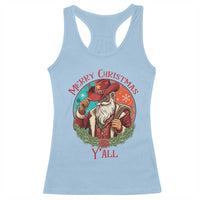 Howdy Santa Merry Christmas Y'all Racerback Tank Top Funny Western Holiday Gift - Wonder Print Shop