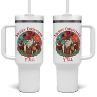 Howdy Santa Merry Christmas Y'all Tumbler With Handle Funny Western Holiday Gift - Wonder Print Shop