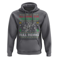 All I Want For Christmas Is Bull Riding Hoodie Skeleton Cowboy Ugly Sweater Gift - Wonder Print Shop