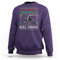 Western Bull Riding All I Want For Christmas Ugly Sweater Gift Sweatshirt - Wonder Print Shop