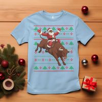 Funny Black Santa Riding Bull T Shirt Ugly Christmas Sweater Gift - Wonder Print Shop