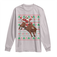 Funny Black Santa Riding Bull Long Sleeve Shirt Ugly Christmas Sweater Gift - Wonder Print Shop