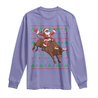 Funny Black Santa Riding Bull Long Sleeve Shirt Ugly Christmas Sweater Gift - Wonder Print Shop