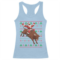Funny Black Santa Riding Bull Racerback Tank Top Ugly Christmas Sweater Gift - Wonder Print Shop