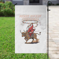 Merry Buckin Christmas Garden Flag Black Santa Western Rodeo Gift - Wonder Print Shop