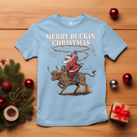 Merry Buckin Christmas T Shirt Black Santa Western Rodeo Gift - Wonder Print Shop