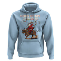 Merry Buckin Christmas Hoodie Black Santa Western Rodeo Gift - Wonder Print Shop