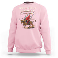 Merry Buckin Christmas Sweatshirt Black Santa Western Rodeo Gift - Wonder Print Shop