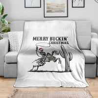 Merry Buckin Christmas Throw Blanket Funny Skeleton Santa Horse Rider - Wonder Print Shop