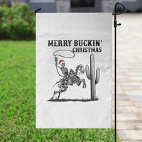 Merry Buckin Christmas Garden Flag Funny Skeleton Santa Horse Rider - Wonder Print Shop