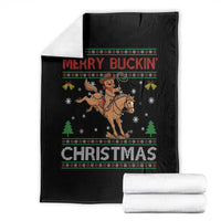 Funny Gingerbread Man Horse Rider Throw Blanket Merry Buckin Christmas Gift - Wonder Print Shop