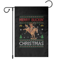 Funny Gingerbread Man Horse Rider Garden Flag Merry Buckin Christmas Gift - Wonder Print Shop