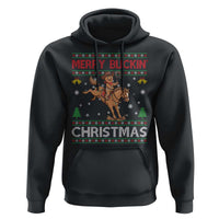 Funny Gingerbread Man Horse Rider Hoodie Merry Buckin Christmas Gift - Wonder Print Shop