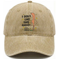 Funny Marcus The Worm Tennis Lover Washed Cotton Baseball Cap I Do Not Like This Racket