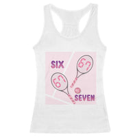 Funny Six Seven Tennis Meme Racerback Tank Top Valentine For Women - Wonder Print Shop