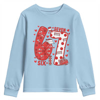 Six Seven Tennis Meme Youth Sweatshirt Funny Gen Alpha Valentine - Wonder Print Shop
