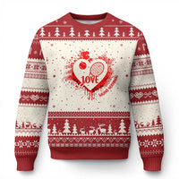 Love Means Nothing To A Tennis Player Ugly Christmas Sweater Valentines Day Gift - Wonder Print Shop