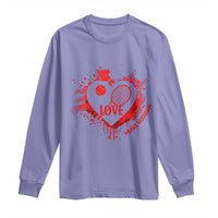 Love Means Nothing To A Tennis Player Long Sleeve Shirt Valentines Day Gift - Wonder Print Shop