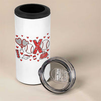 Cute XOXO Tennis Player 4 in 1 Can Cooler Tumbler Valentines Tennis Gift - Wonder Print Shop