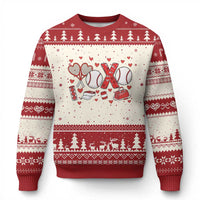 Cute XOXO Tennis Player Ugly Christmas Sweater Valentines Tennis Gift - Wonder Print Shop