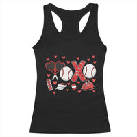 Cute XOXO Tennis Player Racerback Tank Top Valentines Tennis Gift - Wonder Print Shop