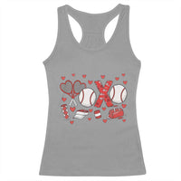 Cute XOXO Tennis Player Racerback Tank Top Valentines Tennis Gift - Wonder Print Shop