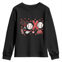 Cute XOXO Tennis Player Youth Sweatshirt Valentines Tennis Gift - Wonder Print Shop