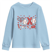 Cute XOXO Tennis Player Youth Sweatshirt Valentines Tennis Gift - Wonder Print Shop