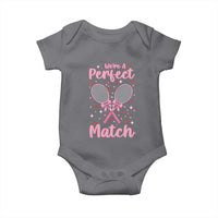We Are A Perfect Match Baby Onesie Funny Tennis Valentines - Wonder Print Shop