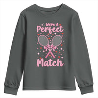 We Are A Perfect Match Youth Sweatshirt Funny Tennis Valentines - Wonder Print Shop