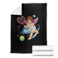 Funny Cupid Tennis Player Throw Blanket Valentines Day Gift - Wonder Print Shop