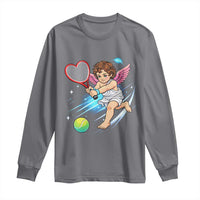 Funny Cupid Tennis Player Long Sleeve Shirt Valentines Day Gift - Wonder Print Shop