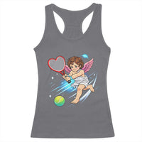 Funny Cupid Tennis Player Racerback Tank Top Valentines Day Gift - Wonder Print Shop